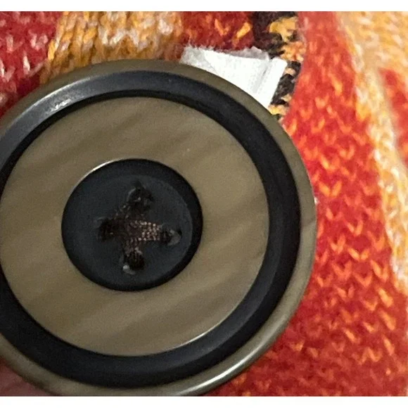 Anthropologie Wool Blend Sparrow Cardigan Sweater Women's M Geometric Brown Red - Picture 7 of 13